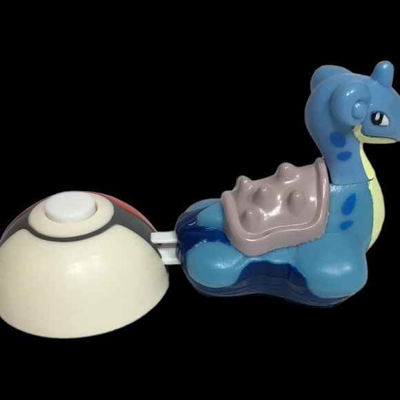 1999 Pokemon Blue Lapras Burger King Toy w/ Poke’ Launcher Nintendo Poke Ball - Picture 3 of 10